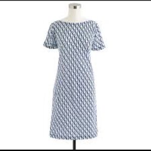 J Crew Blue Seahorse TShirt Dress NWOT